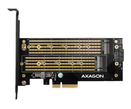 Akcesoria AXAGON Adapter wewnętrzny PCEM2-D, PCIe x4, 1x M.2 NVMe M-key + 1x SATA B-key slot, SP & LP